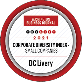 DC Livery 2021 The List Washington business Journal Corporate Diversity Index Seal